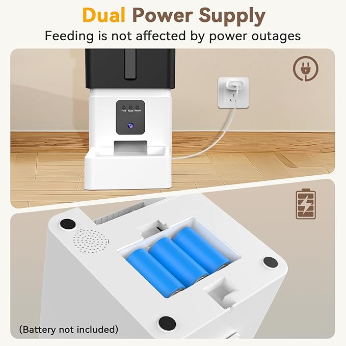 Automatic Dog Feeder with Camera: 8L/33 Cups 5G WiFi Timed Food Dispenser for Dogs - 1080P HD Night Vision Video Recording 2-Way Audio APP Control