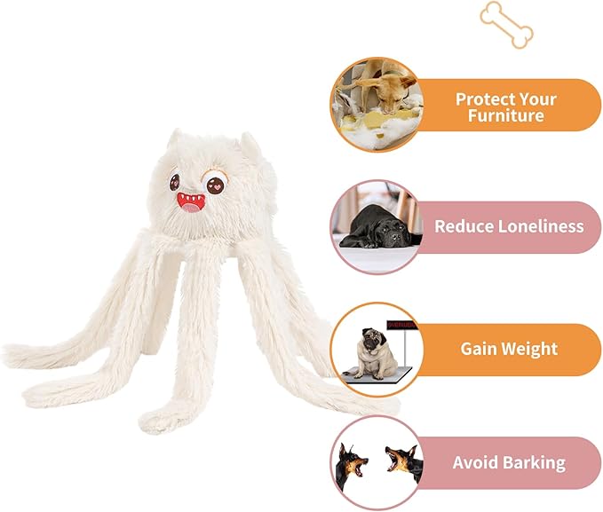 DODODOLA Dog Toys Squeaky Dog Toys with Crinkle Paper Cute Stuffed Octopus Durable Dog Plush Toys for Large Breed Dog Chew Toys for Small, Medium, Large Dogs