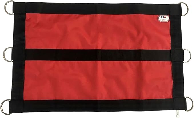 Majestic Ally 1200D 29"x19" Horse Stall Guard with Replaceable and Adjustable Length Straps and Replaceable Hardware (Red Black)