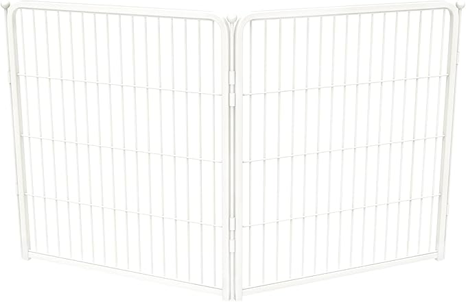 FXW Homeplus Unleashed Indoor Dog Playpen - Stress-Free and Safe Play, Heavy Duty 32 Inch 2 Wire Panels Dog Pen for Puppy and Small Dogs, White│Patented