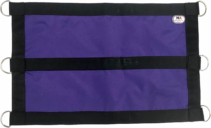 Majestic Ally 1200D 29"x19" Horse Stall Guard with Replaceable and Adjustable Length Straps and Replaceable Hardware (Purple Black)