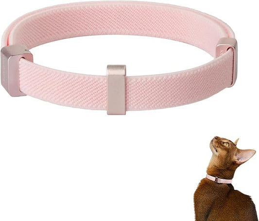 Safety Cat Collar Pro - U.S. IDA Gold Awarding Design, Elastic Quick Release Cat Collar with Buckle Non Breakaway - Lightweight for Kitten All Small Large Cats (Blush Pink, S 5.9-11.8")