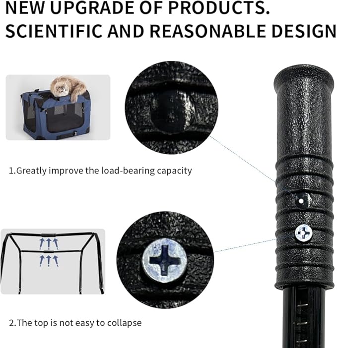 Extra Large Cat Carrier Soft Sided, Portable Small Dog Carrier for 2 Cats, 24"x16.5"x16" Car Travel Folding Comfortable Design with Bowl, Grey