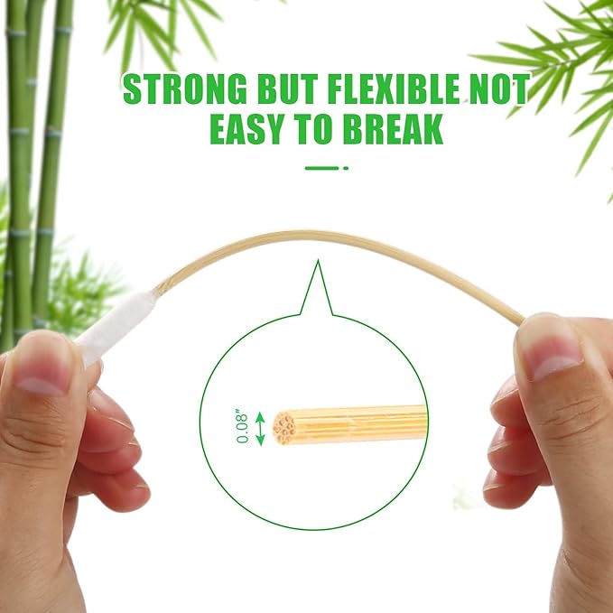 Long Cotton Swabs for Dog Ear Cleaning, 800pcs, 4.7 Inch Biodegradable Cotton Tips, Eco-Friendly Bamboo Cotton, Pet Ear Care & Wound Treatment, 16 Resealable Bags