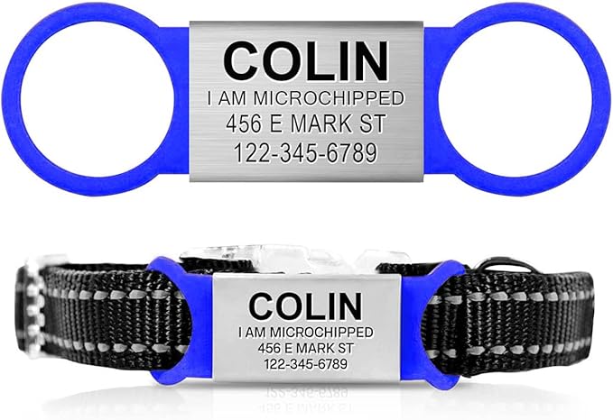 Custom Personalized Dog & Cat ID Tags - Engraved Dog Name, Silent Slide On - Small, Medium, Large Sizes