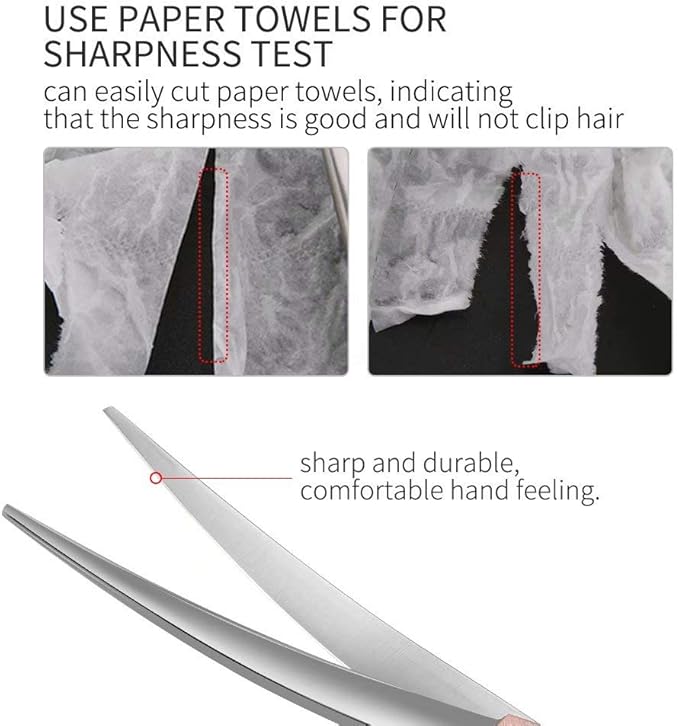 Fenice Peak Professional Curved Dog Grooming Scissors 7.5'' Rose Gold 440C Stainless Steel Pet Cutting Shears Safety Trimming Shearing for Dogs Cats