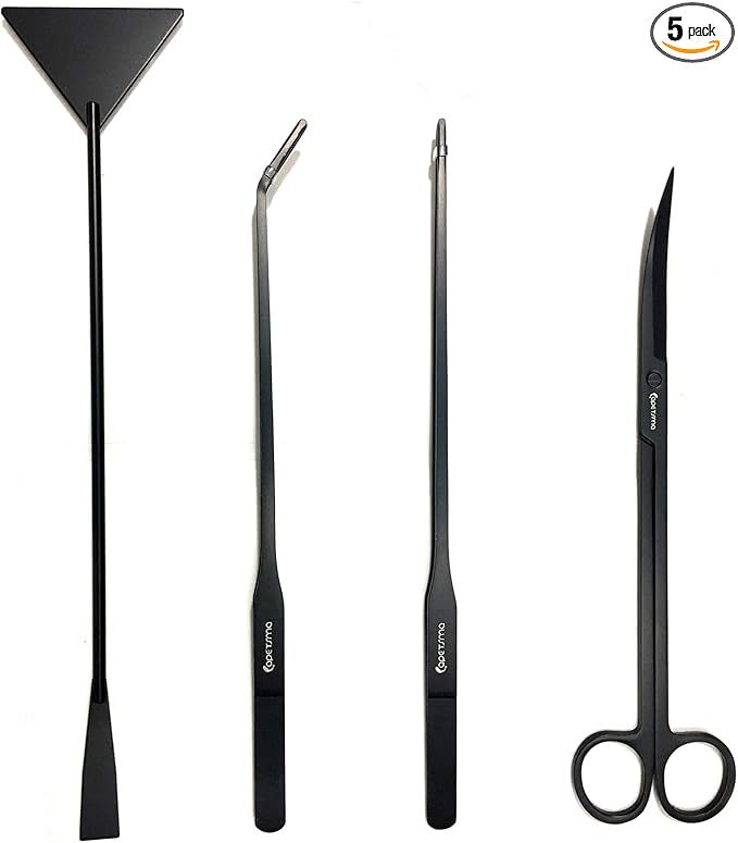 Aquarium Tweezers, Capetsma Stainless Steel Aquarium Plant Tools Long Aquascaping Tools Scissors Spatula Aquatic Plants Tool Set for Freshwater and Saltwater