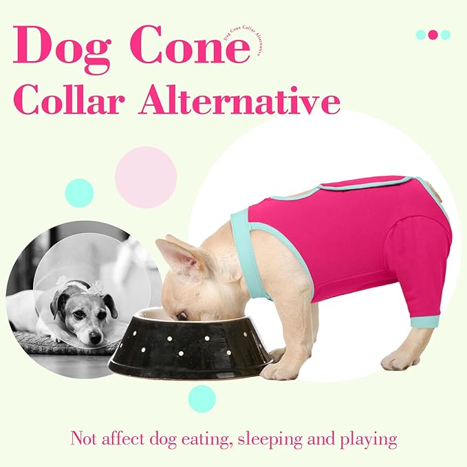 ROZKITCH Dog Surgery Leg Sleeve Rear Legs, Male Female Pet Prevent Licking Wound Elbow Knee Protector, Dog Recovery Suit Cone Collar Alternative Pants Shirt for Wound Heal Wrap Rosered L