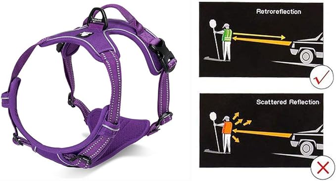 Truelove No Pull Dog Harness with Easy Control Handle and 2 Leash Attachments,Reflective Adjustable Pet Vest