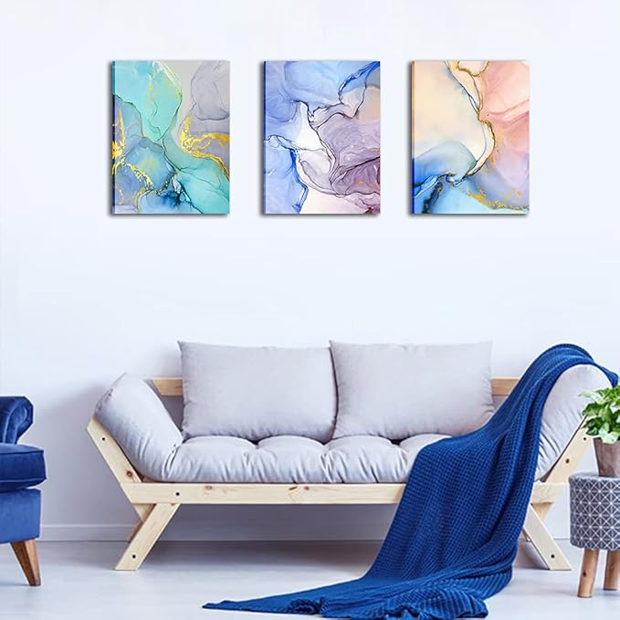 Abstract Wall Decor For Living Room Canvas Wall Art Paintings For Bedroom Colorful Color Abstract Wall Artworks Pictures For Office Kitchen Decoration Bathroom Home Decorations Art 3 Piece 16x24 Inch