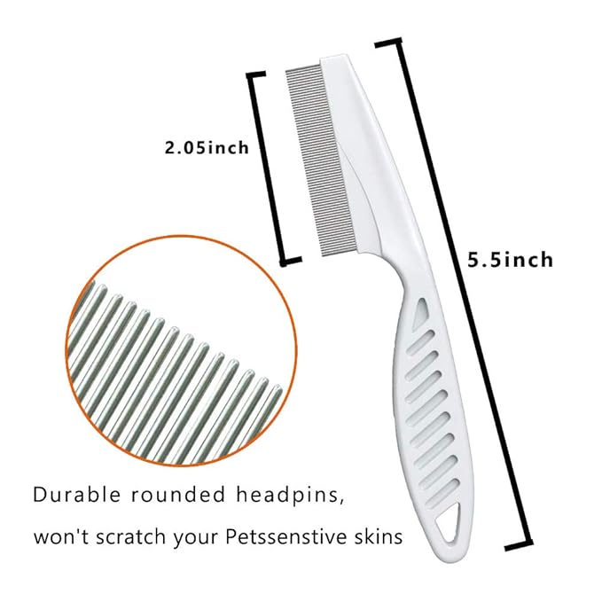 Pet Comb for Dogs & Cats,Small Dog & Cat Grooming Comb 2 Combs,Pet Stainless Steel Teeth Cats Comb for Removing Matted Fur, Knots & Tangles,Shedding Comb,Blue