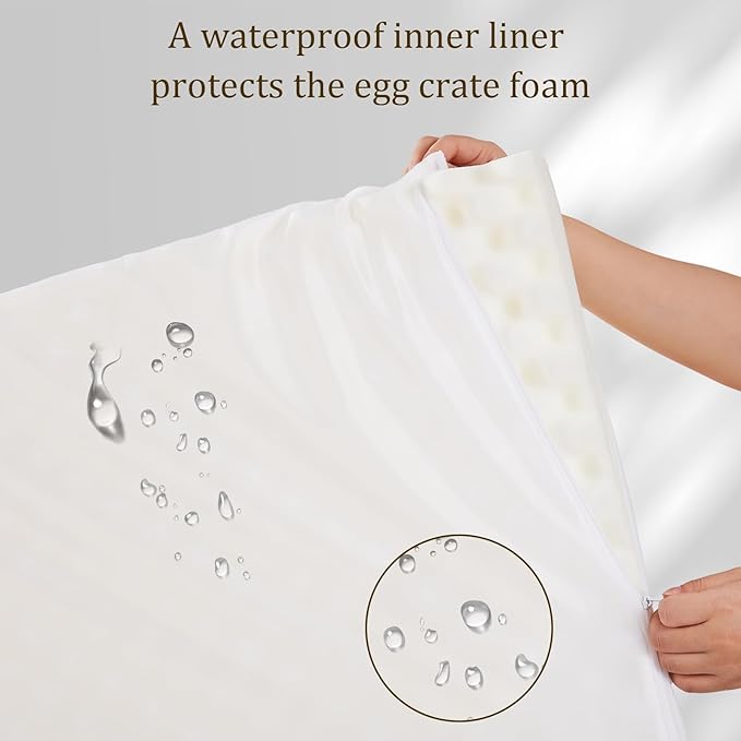 Bedfolks Orthopedic Dog Bed, Waterproof Dog Sofa Bed for Large Dogs, Egg Foam Pet Couch Bed with Removable Washable Cover and Nonslip Bottom, Dark Grey