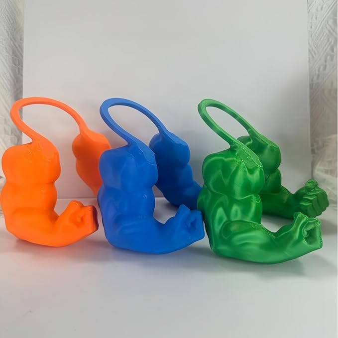 Funny Cat Muscle Arm, 3D Print Cat Neck Arm with Muscles, Funny Pet Prop Boom Arm, for Kitten Birthday Party Supplies(Orange)