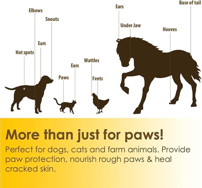 [8 OZ] Natureland Organic Paw Wax for Dogs and Cats, Natural Outdoor Protection to Heal, Repair, and Protect Dry, Chapped, or Rough Pads, Helps Protects Paws on Snow, Sand, or Dirt (8 OZ)