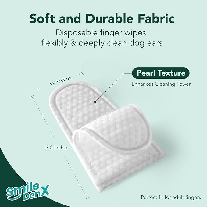 Dog Ear Cleaner Wipes - Dog Ear Infection Treatment Fast Relief from Ear Itching and Inflammation, Cat Ear Wipes Gently Remove Ear Wax Debris and Smelly (100 Pcs, Unscented)