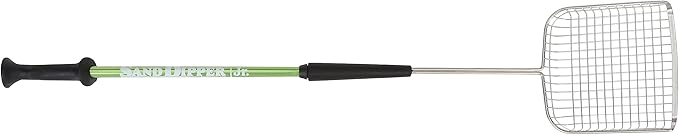 Sand Dipper Cat Poop Scooper & Chicken Poop Scooper - Rugged Big 6" Square Stainless Steel Long Handle for Home Kitty Litter Scoop & Farm Chicken Coop Scooper (Junior)