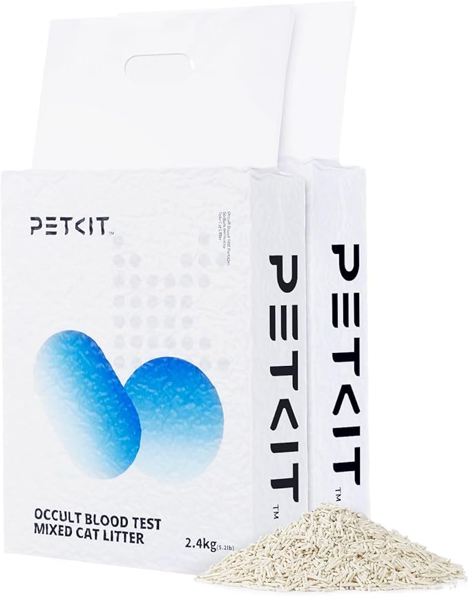 PETKIT New Occult Blood Monitoring Cat Litter, Ultra Absorbent Clumping Mixed Tofu Bentonite Litter, Odor Control and Dust Free