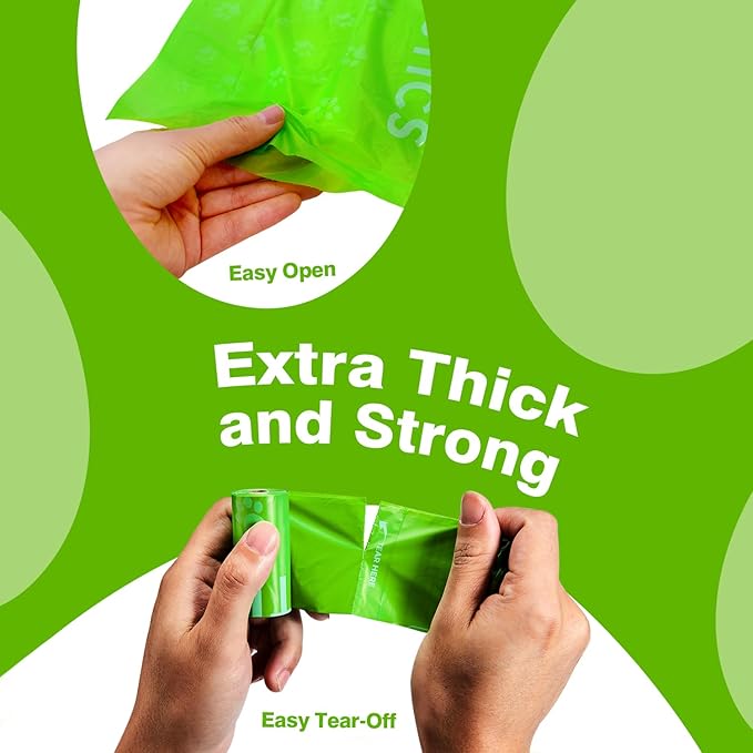 Typlastics Poop Bags for Dog Waste, 270 Count, with Dispenser, Unscented, 18 Pack of 15, Lime Green, 13 Inch x 9 Inch