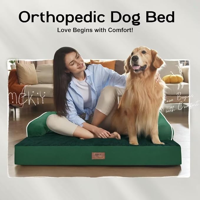 Large Dog Bed Orthopedic Washable: Beds Bolster - XL XLarge Big Dogs - Memory Foam - Ultra-Soft XXL Dog Crate Beds- Waterproof with Removable Cover
