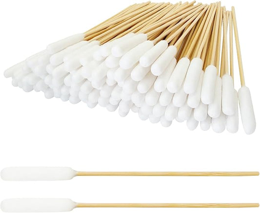 100 PCS Professional Dog Ear Cleaning Swabs - 6-inch Large Cotton Swabs, Gentle and Comfortable Bamboo Cotton Buds, Prevent Infections, Ideal Solution for Pet Ear Care (Long Tips)