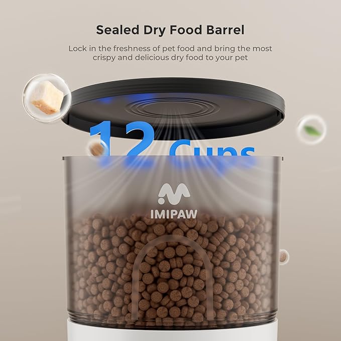 Automatic Cat Feeder - 3L Pet Dry Food Dispenser with Timed Programmable Portion Control, Dual Power Backup, Easy Set Up, 10 Meals Per Day for Cats and Puppies（Remote Not Supported）