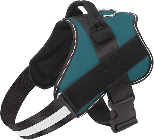 Bolux Dog Harness, No-Pull Reflective Dog Vest, Breathable Adjustable Pet Harness with Handle for Outdoor Walking - No More Pulling, Tugging or Choking (Turquoise, XS)