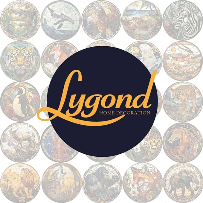 Lygond Metal Sign Tin Sign Circular Stained Glass American Black Bear Funny Bathroom Wall Decor for Restaurant 12×12 Inches