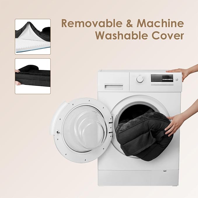 EHEYCIGA Orthopedic Dog Beds for Extra Large Dogs, Waterproof Memory Foam XXL Dog Bed with Sides, Non-Slip Bottom and Egg-Crate Foam Big Pet Couch Bed with Washable Removable Cover, Black