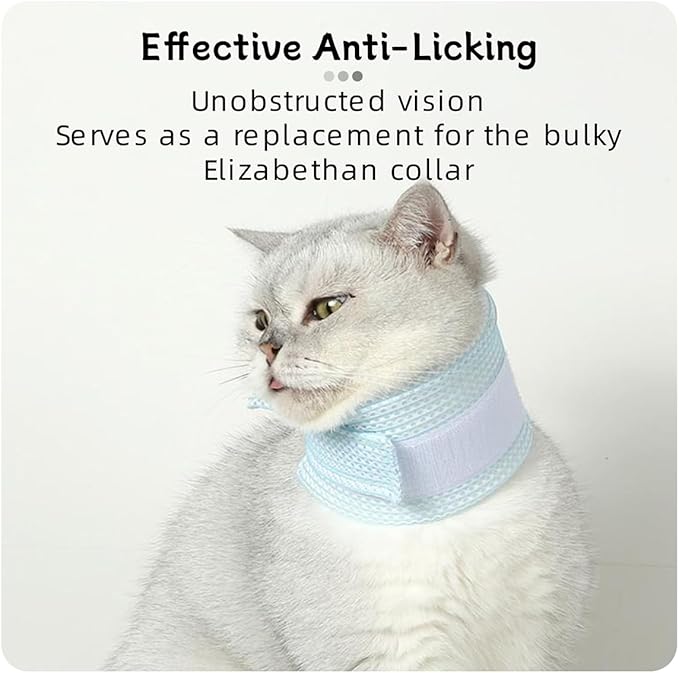 Cat Neck Brace Cover - Breathable & Adjustable Elizabethan Collar for Post-Surgery Recovery Anti-Scratch Anti-Lick Protection, Cervical Cone for Small Medium Large Dogs Puppies Kittens (X-Small,Pink)