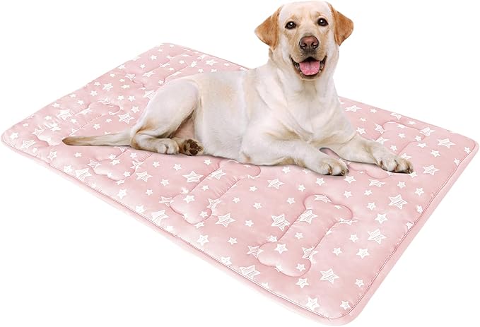 Dog Crate Mat (36" X 23"), Soft Dog Bed Mat with Cute Prints, Personalized Crate Pad, Anti-Slip Bottom, Machine Washable Kennel Pad