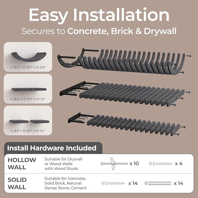 Wall Mounted Cat Shelves (Set of 4) by Pryde Pets - 100% Sustainable PET Felt Feline Enrichment Climber Furniture for Small & Large Indoor Cats, Modern Climbing Gym Jungle Design (Charcoal)