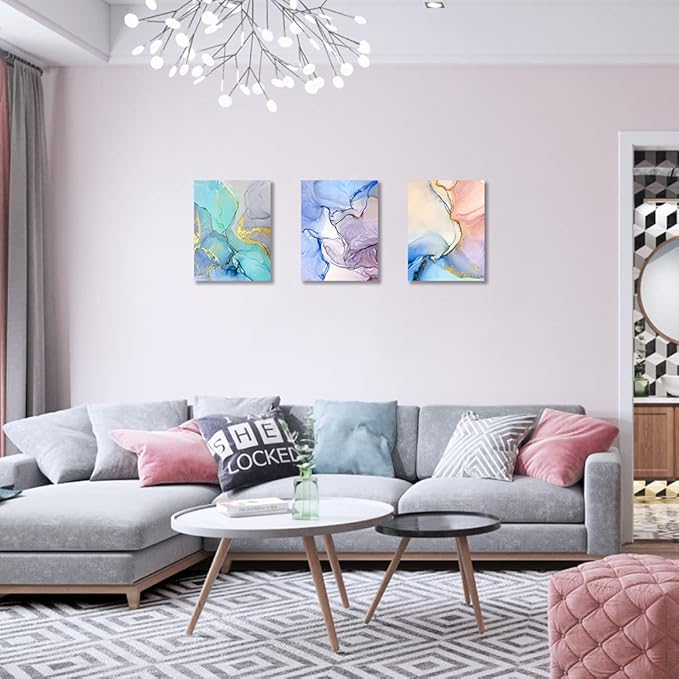 Abstract Wall Decor For Living Room Large Size Canvas Wall Art Paintings For Bedroom Colorful Color Abstract Wall Artworks Pictures For Office Decor Bathroom Home Decorations Art 3 Piece 20x28