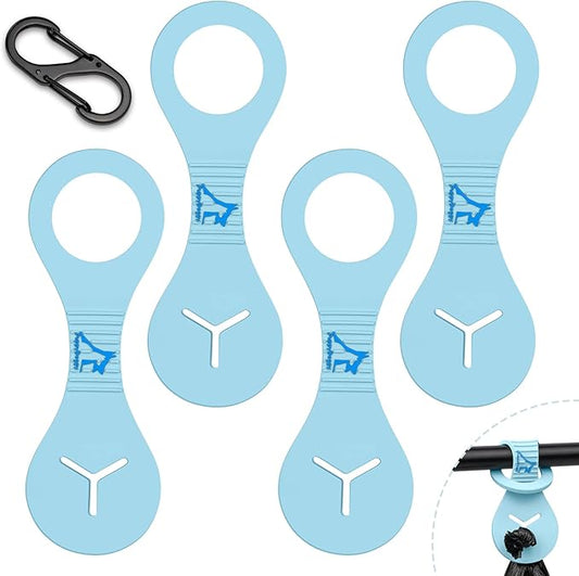 PuppyDoggy Dog Poop Bag Holder for Leash Waste Bag Carrier Dog Poop Bag Dispenser for Walking Running Bicycle Accessory 4 pieces (Blue)