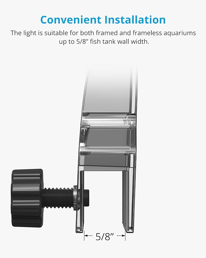 NICREW Marine Clip on Aquarium Light, Saltwater Fish Tank Light for Coral Reef Tanks with LCD Timer, 2 Lighting Modes