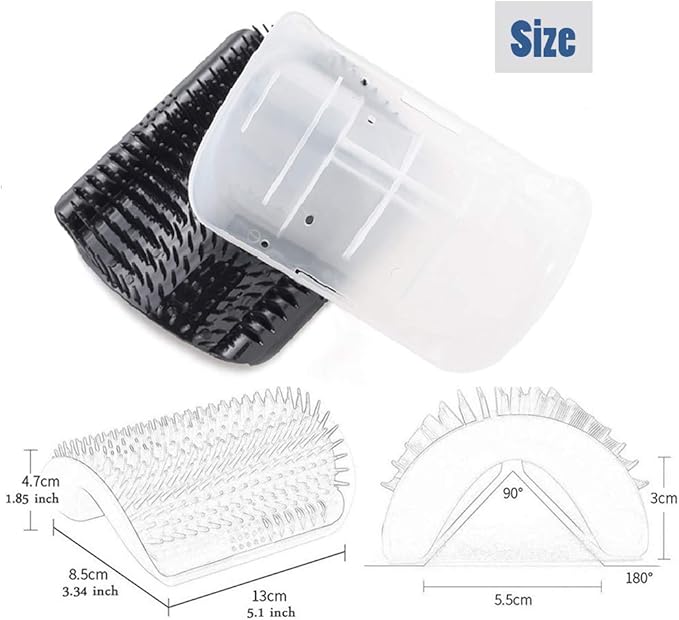 IMISNO Cat Self Groomer Toy Wall Corner Massage Comb Perfect Massager Brush with Catnip (4 PCS Black)