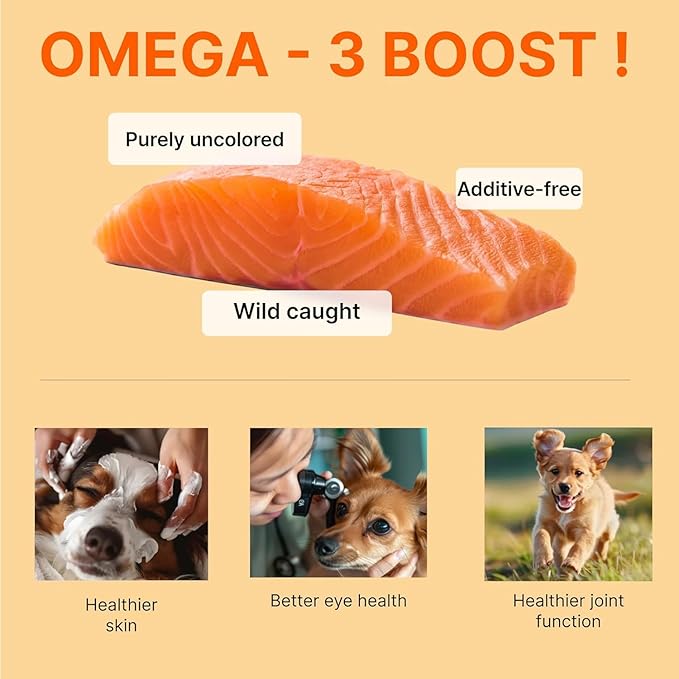 Puppyluv Treat - Freeze Dried Salmon Dog & Cat Treats, Wild Caught, Single Ingredient, Natural High Protein & Fish Oil, Grain Free Gluten Free, 3.2oz