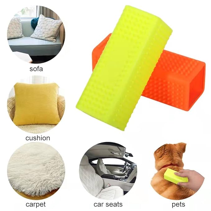 Pet Hair Remover for Furniture and Carpets - Rubber Brush Roller for Sofas and Hollow Cleaner