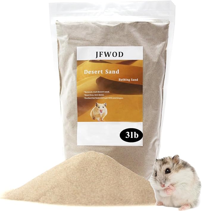 Hamster Bath Sand, 3lb Dust Free Desert Sand or Potty Litter Sand for Hamster Chinchillas Gerbil Syrian Mice Small Animals(Beige)