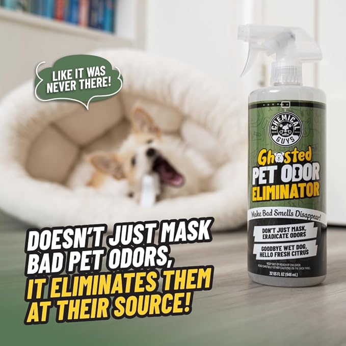 Ghosted Pet Odor Eliminator, Refresh Your Home, Car, Office, & More, from Chemical Guys (32 Fl Oz) - Fresh Citrus Scent - PCS10232