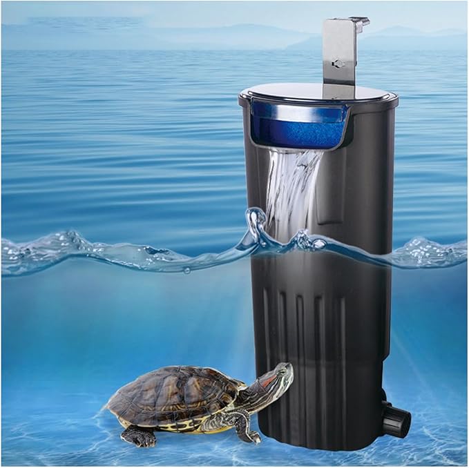 Upgraded Turtle Tank Filter, Aquarium Internal Filter Fish Tank Filter for 5 to 40 Gallon Ultra Silent Fast and Effective Filtration Waterfall Filter (Filter)