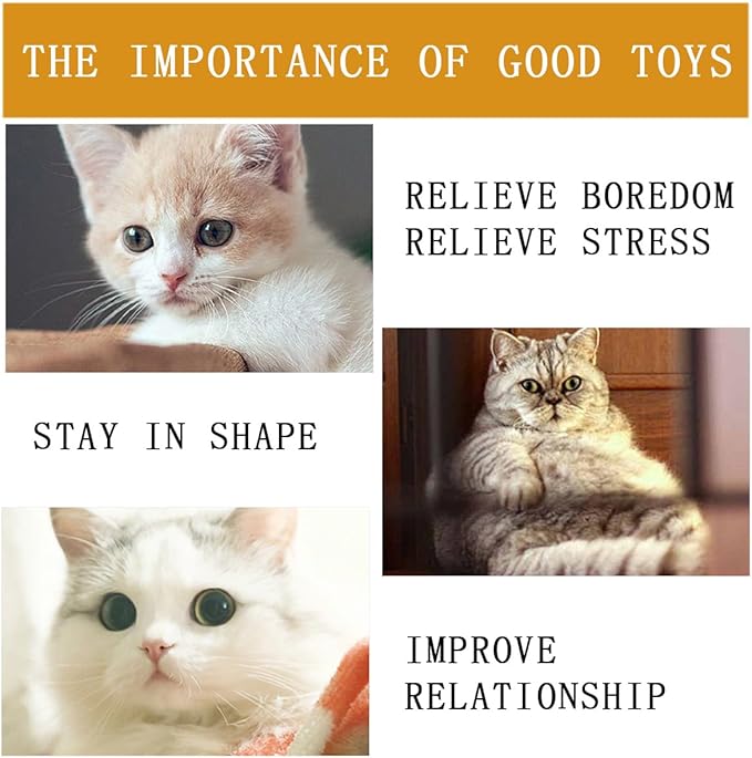 24 PCS Cat Worm Toy Refills Cat Wand Toy Replacement Interactive Wand Accessories Feather Worm Teaser Refills Attachment