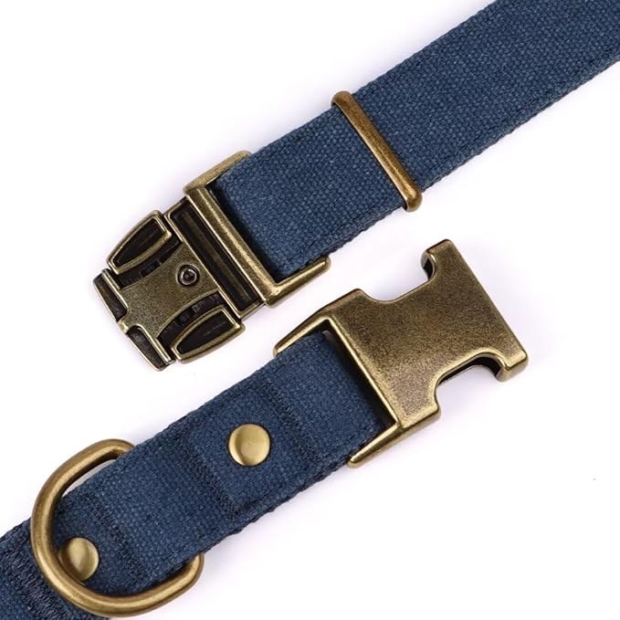 PET ARTIST Dog Collar for Large Dogs, Soft Padded Premium Nylon Dog Collar with Quick Release Metal Buckle, Durable & Adjustable Pet Collars for Boy Gifts, Blue, L (Fit 15-22")