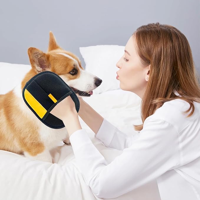 Static Pet Hair Remover Gloves, Reusable Electrostatic Pet Cat Dog Hair Removal Grooming Gloves Brush Tool for Couch, Furniture, Carpet, Car Seat