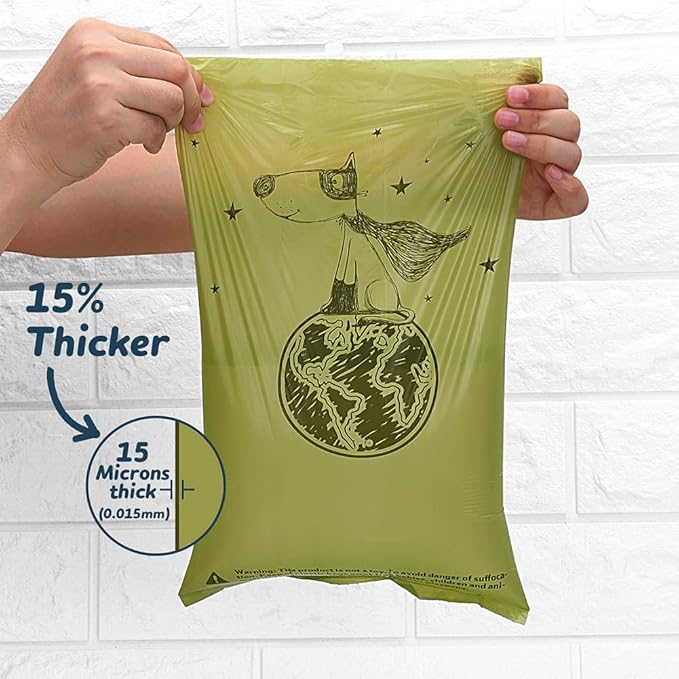 Ley's Dog Poop Bags 360 Count, Biodegradable Poop bags Extra Thick Strong, Eco-Friendly Dog Waste Bag, Doggie Bag Refill Rolls with Dispenser