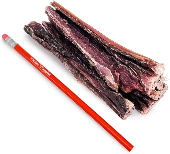 ValueBull Beef Jerky Gullet Sticks, Premium Dog Chews, 6 Inch, 400 Count Wholesale Pack - Natural Collagen, Glucosamine & Chondroitin for Joint Health, Single-Ingredient Beef Esophagus