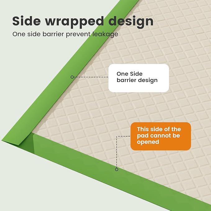 Gardner Pet Dog Pee Pads Extra Large 29"x37", XL Thicker ECO Green Disposable XLarge Puppy Training Pads Super Absorbent Full Edge-Wrapping Pad for Dogs, Puppies, Doggie, Cats, Rabbits-(30 Count)