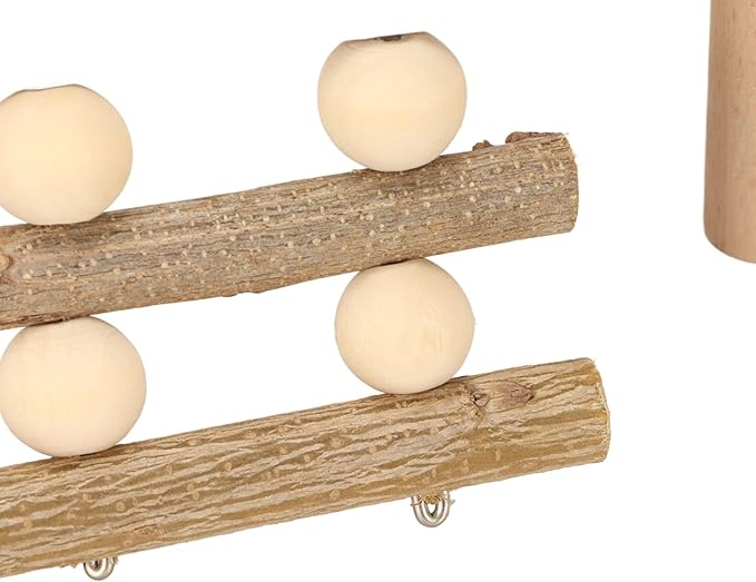 Tnfeeon Hamster with Climbing Ladder, Guinea Pig Toys Chinchilla Perch Cage Accessories Toy Wooden Play Gym Stand for Hamsters Squirrel Guinea Pig