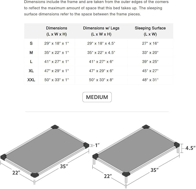 K9 Ballistics Chew Proof Armored Padded Dog Crate Bed, Virtually Indestructible, Legs Included (Blue Quartz, Medium (35" L x 22" W x 4.5" H))