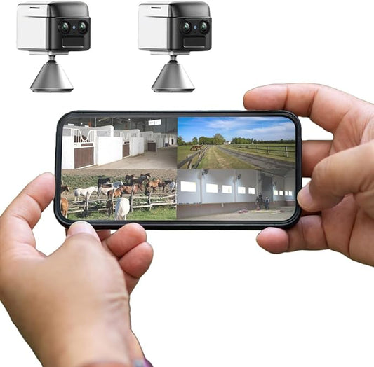 NomadEye Wireless Horse Trailer Camera – 4K Live Video & 2-Way Audio – WiFi Connect – Magnetic Mount – 15Hrs Recording – Night Vision – iOS & Android App (2 Pack)