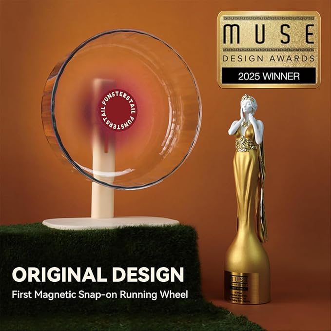 Super Silent Hamster Wheel 8.7 Inch, Magnetic Large Rat Wheel for Chinchilla, Gerbil, Guinea Pig, Cat, Mouse, Sugar Glider and Dwarf, Syrian Hamster Accessories (Tomato Red)